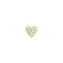 Gold Pavé Heart Barbell Single Earring